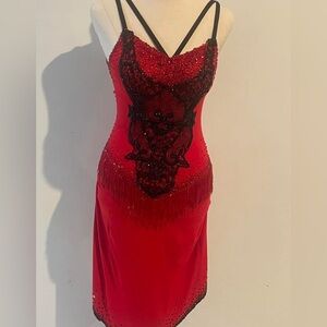 Dance/Rhythm dress. Swarovski stones.High/low design! Beautiful stoning.